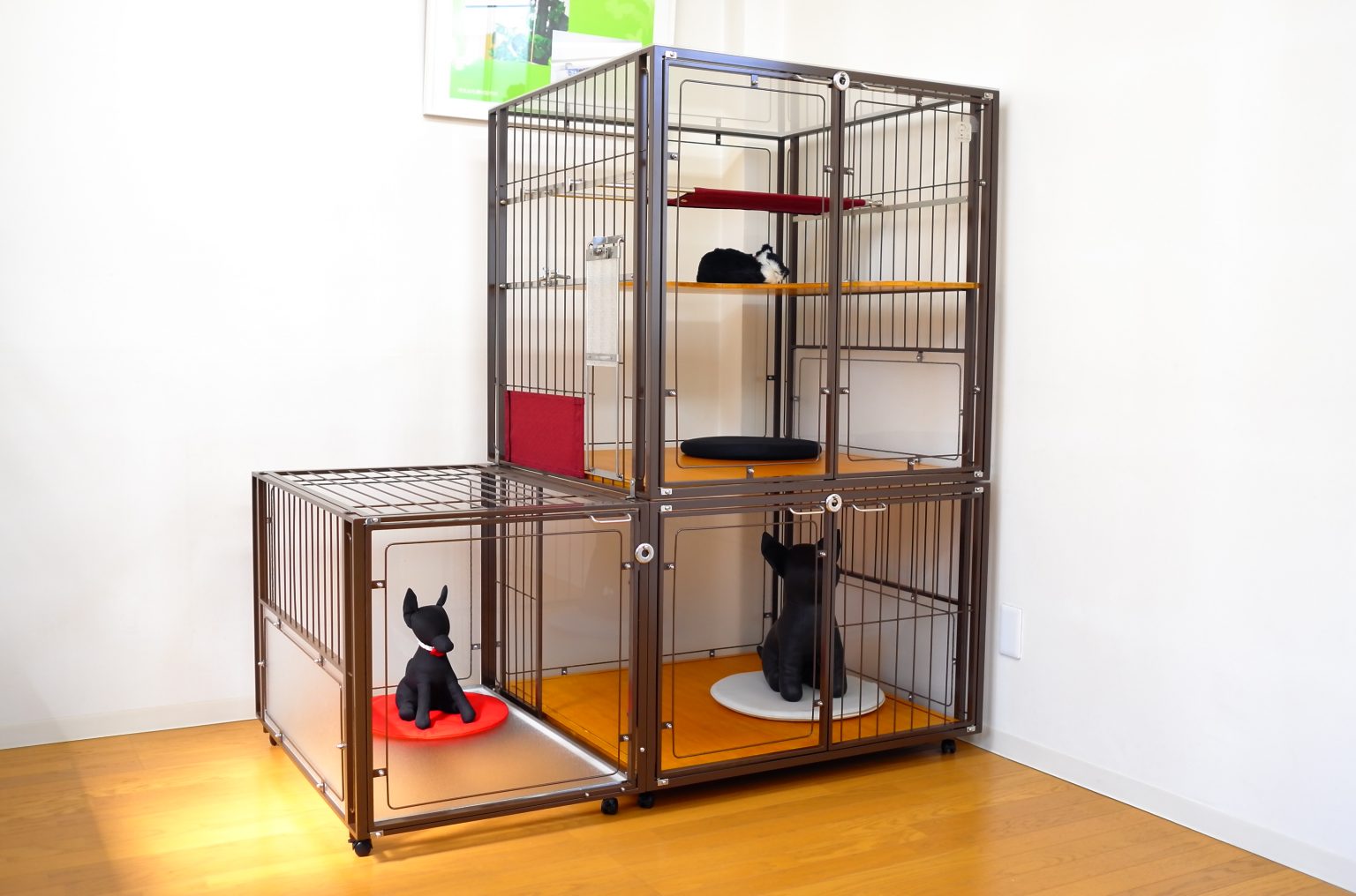 「Dog&Cat」犬猫用2階建てケージ extail (エクステイル) おしゃれで丈夫な犬猫用のペットケージ・ドッグ グッズ ・ゲート