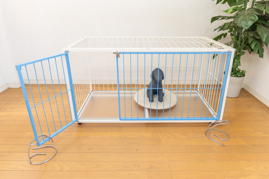 空色の観音扉ケージ小型犬